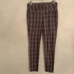 Seven7 Women’s Dandy Plaid Pull On Gray Legging Size M